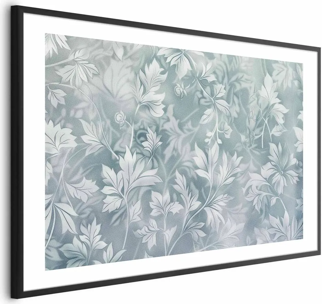Poster Artistico 60x40 Motivi Floreali - Cornice Artigianale Nera