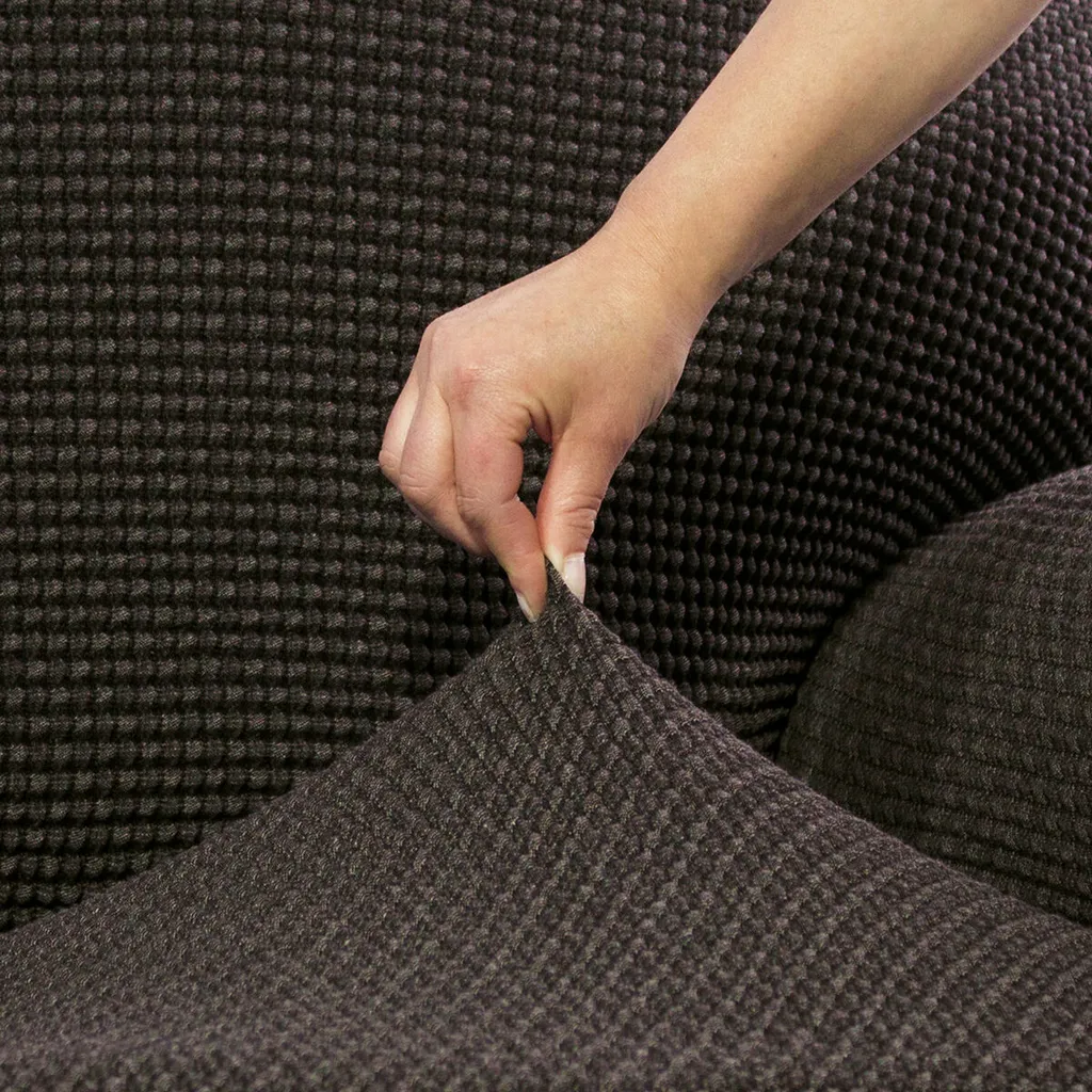 SOFASKINS® Copri Chaise Longue Super Stretch, Copri Divano con bracciolo corto destro, Traspirante, Comodo e Durevole, Dimensioni del Divano Compatibili (210-340 cm), Colore Marrone - 4