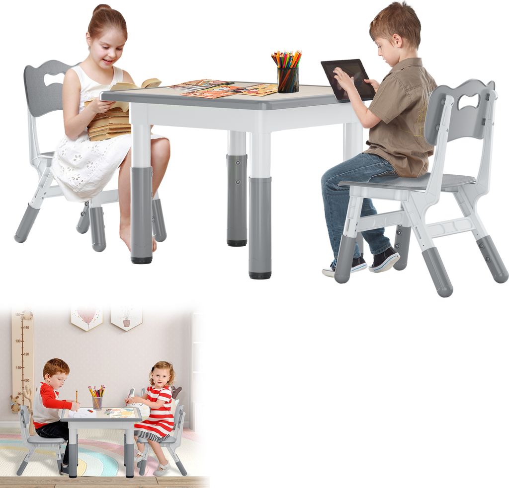 LARS360 Kindertisch-Set aus Kunststoff, 60x60 cm, Produktbild 