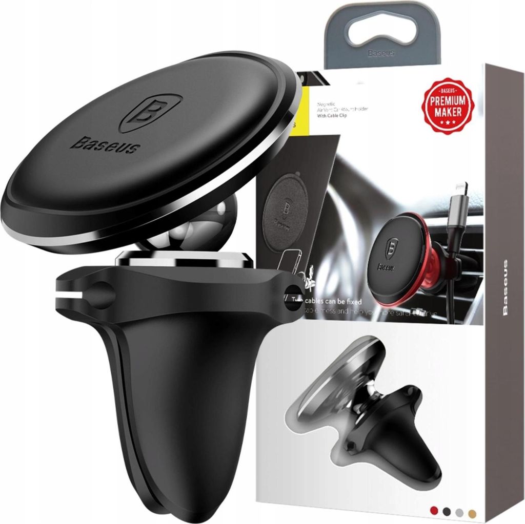Baseus Supporto magnetico per auto per griglia (nero) Immagine del prodotto 