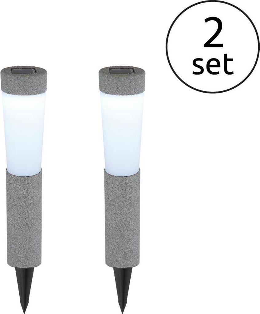 GLOBO 33785-2 Solarleuchte Kunststoff steingrau, LED Produktbild 