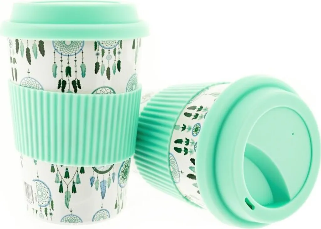5 Tazze Caffè To-Go Porcellana ZH4 350ml - Verde Chiaro Corporate Design