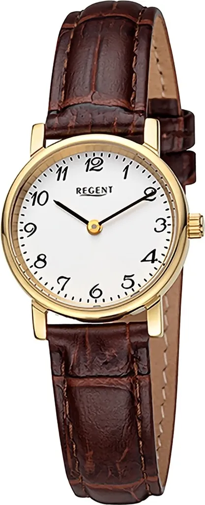 Orologio da donna in pelle Regent, orologio da polso al quarzo con cinturino in pelle marrone D2URF1560