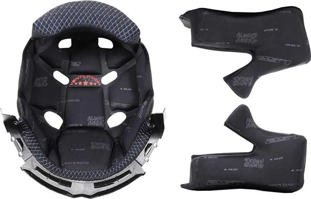 Intérieur de Casque Ls2 Mx700 Noir Taille L Mousses de Rechange Moto