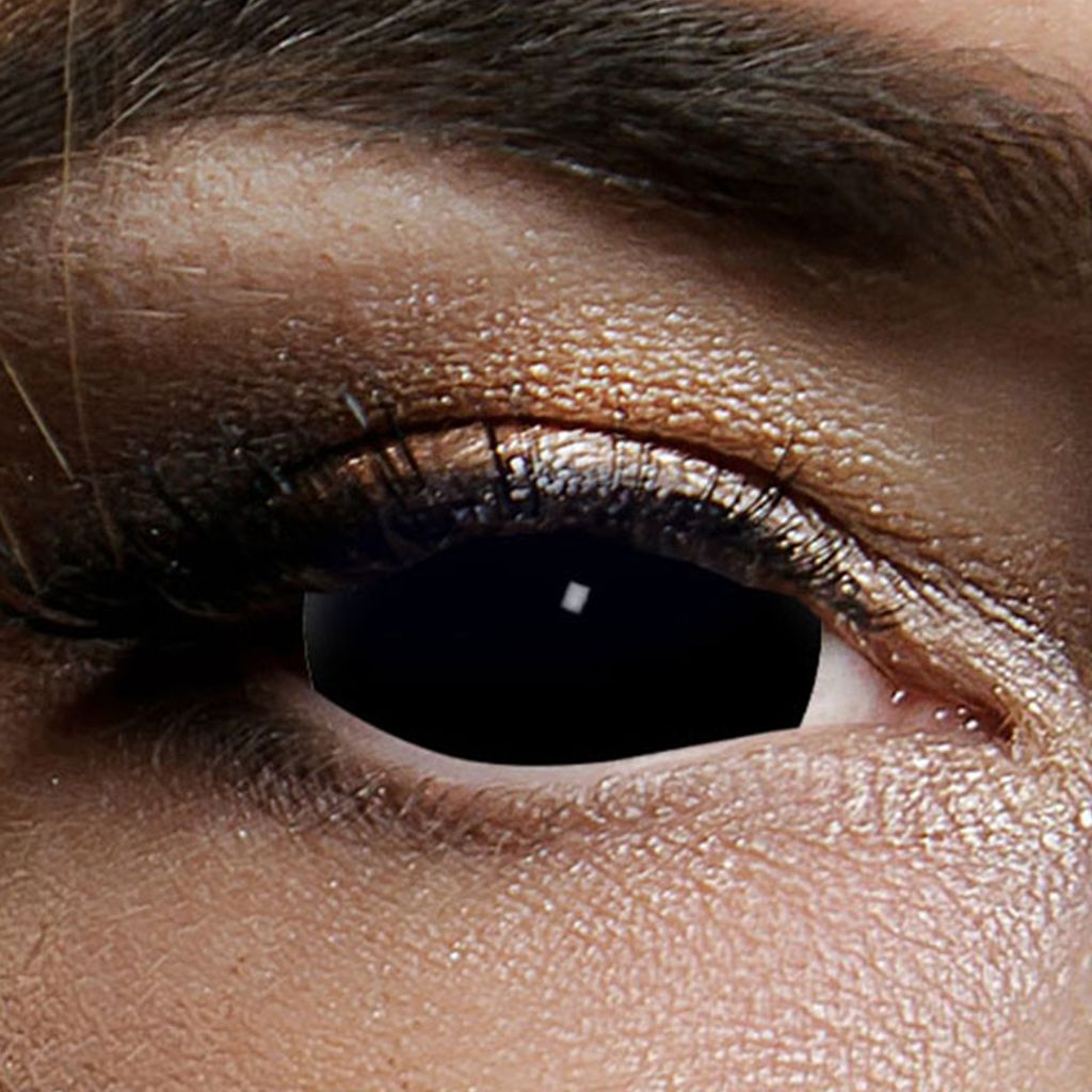 Kontaktlinsen Black Sclera 6 Monate, 22mm, Halloween Vampir Zombie