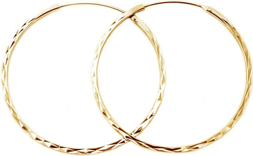 Boucles d'oreilles dorées 3 cm - Finition brillante argent doré tendance