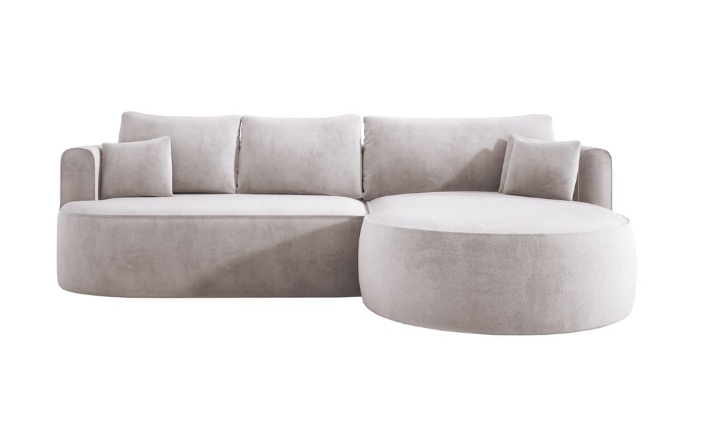 Domo-Home Moderne Ausziehbare Ecksofa FIORE Mit Schlaf-Funktion, Couch mit automatischer Auffaltung, Sofa, Schlafcouch RECHTS 284x183x82 cm Salvado...