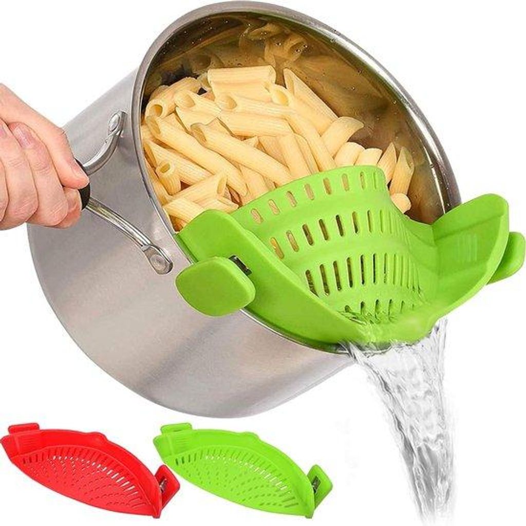 Silikon-Reissieb, 2er-Pack, für Spaghetti und mehr, hitzebeständig, 2-teilig