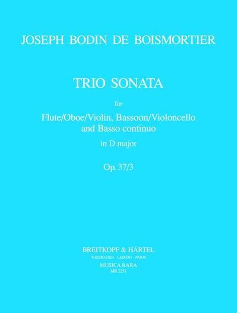 Triosonate D-Dur op.37,3für Flöte (Oboe, Violine), Fagott (Violoncello) und Bc