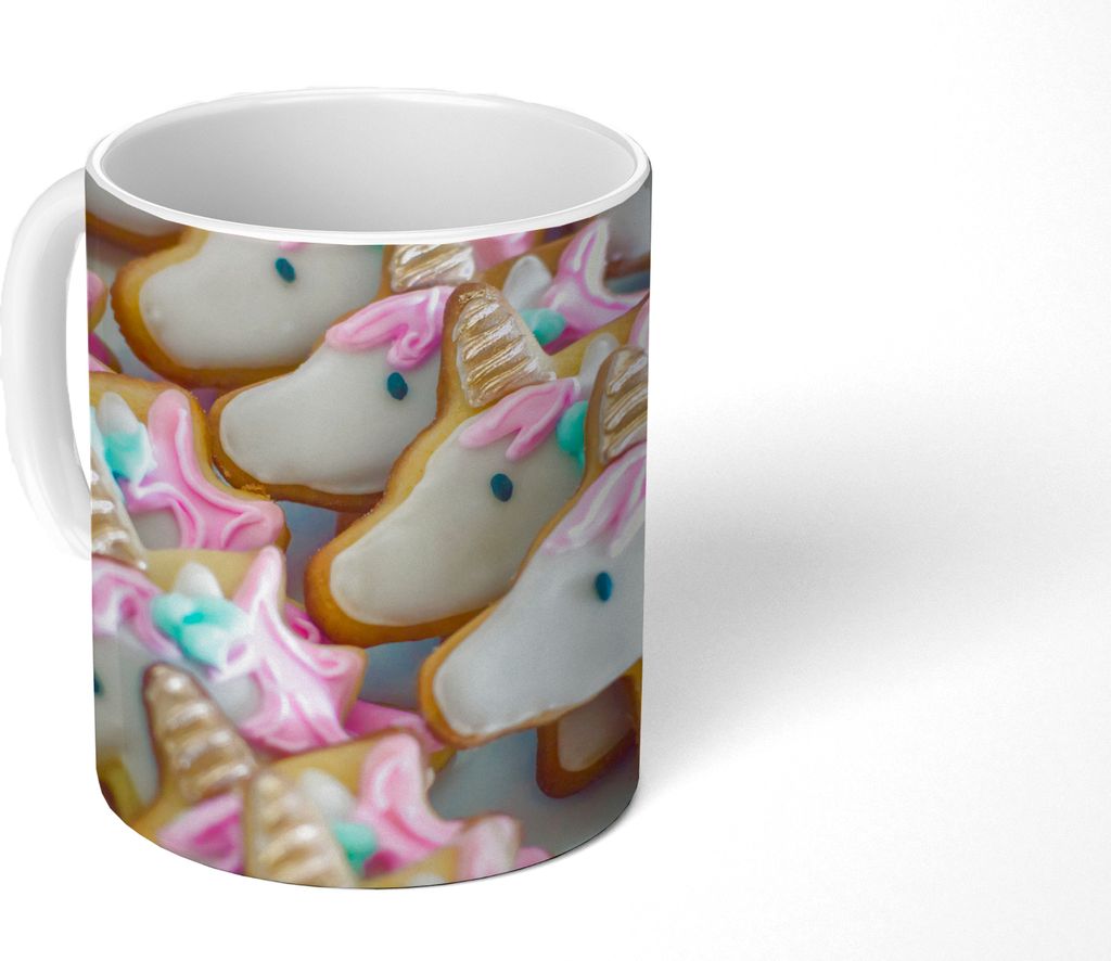MuchoWow Tasse Kaffeetasse Kaffeebecher 350 ml Einhorn-Kekse Teetasse - Fototasse - Becher - Keramikbecher - Teebecher - Kaffeetasse - Bürotasse