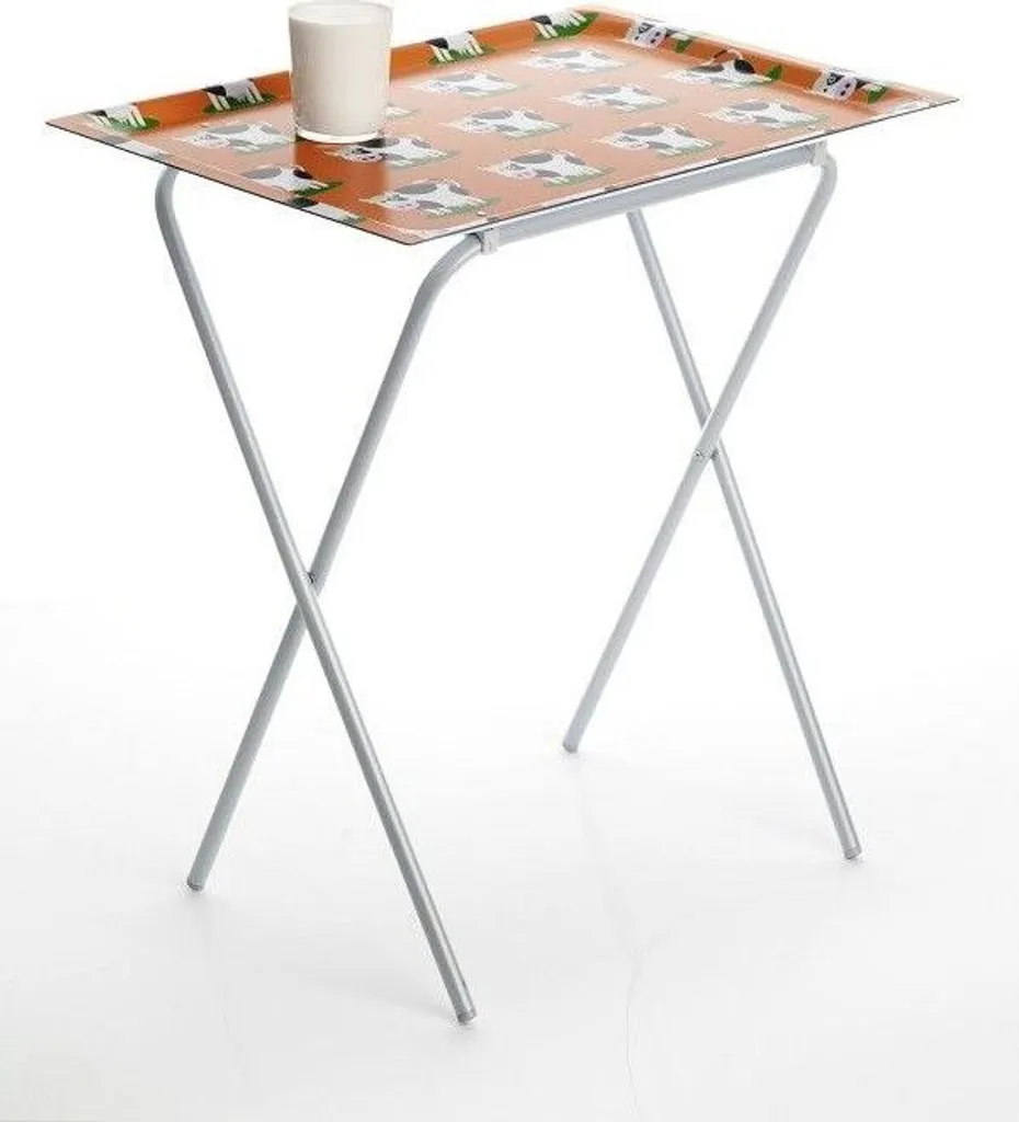 Table d'appoint pliante ADA DON HIERRO avec plateau amovible blanc