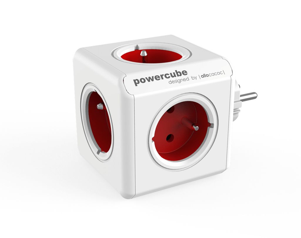 Allocacoc PowerCube Original Type E Innenraum Rot Verlängerungskabel (PowerCube RED 2100RD)