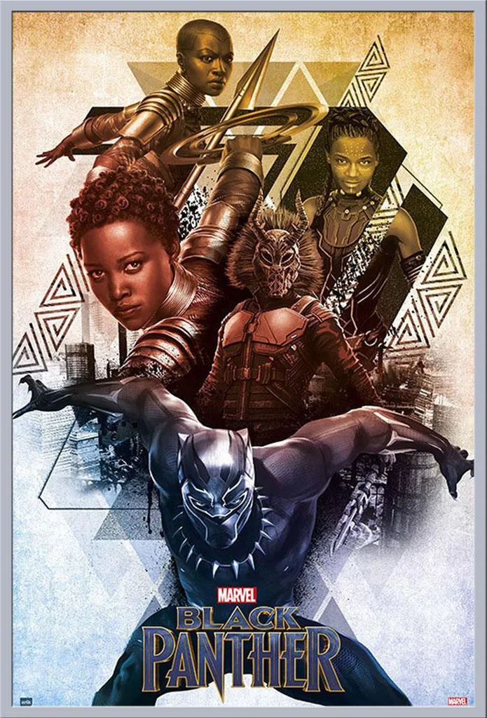 Poster encadré Black Panther - Cadre Shinsuke argenté 61x91,5 cm Maxi