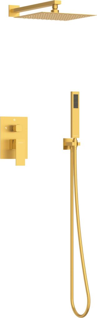 Balneo Duschsystem mit Regendusche gold Edelstahl | Duscharmatur mit Handbrause CASCADE
