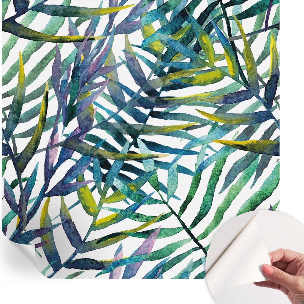 Selbstklebende Wandtapete - Dekorative Tapete für Wohnzimmer - Klebefolie für Wandbilder - Tapetenfolie für Wanddekoration - 250x250 cm - Exotis...