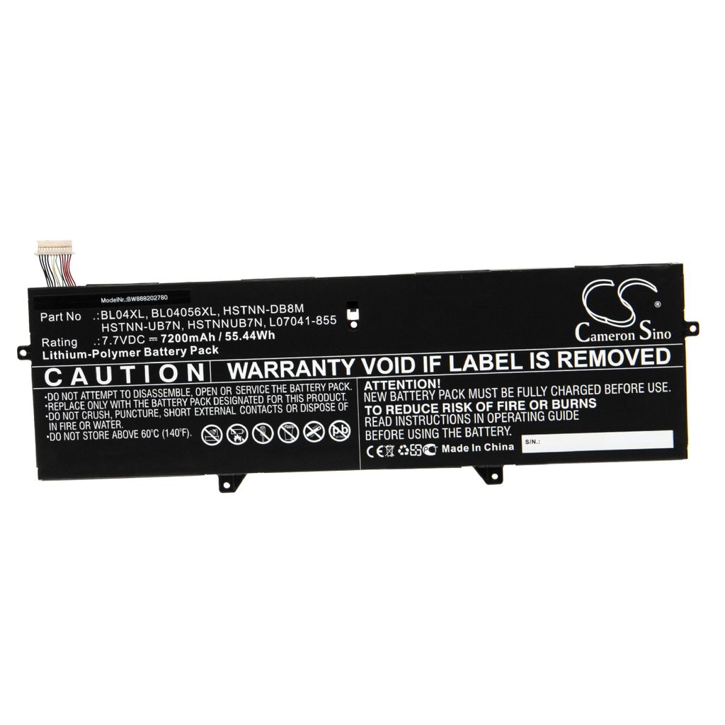 vhbw Akku Ersatz für HP HSTNN-UB7N, L07041855, L07041-855, L07353-241 für Notebook (7200mAh, 7,7V, Li-Polymer)