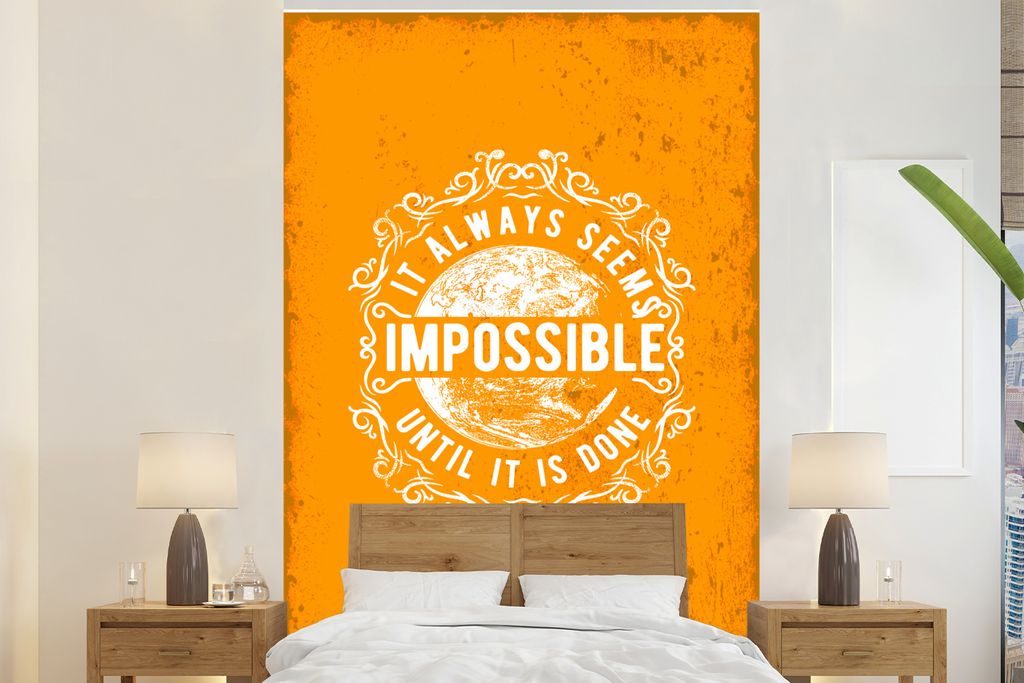MuchoWow Fototapete für Wohnzimmer oder Schlafzimmer Wandtapete Vinyl Motivtapete Jahrgang - Mond - Design - 225x350 cm - Schlafzimmer tapete