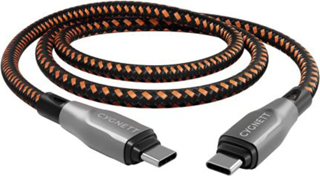Cygnett Armoured Pro Câble USB-C USB 4.0 240W 1m Noir Orange Cy4711pctyc