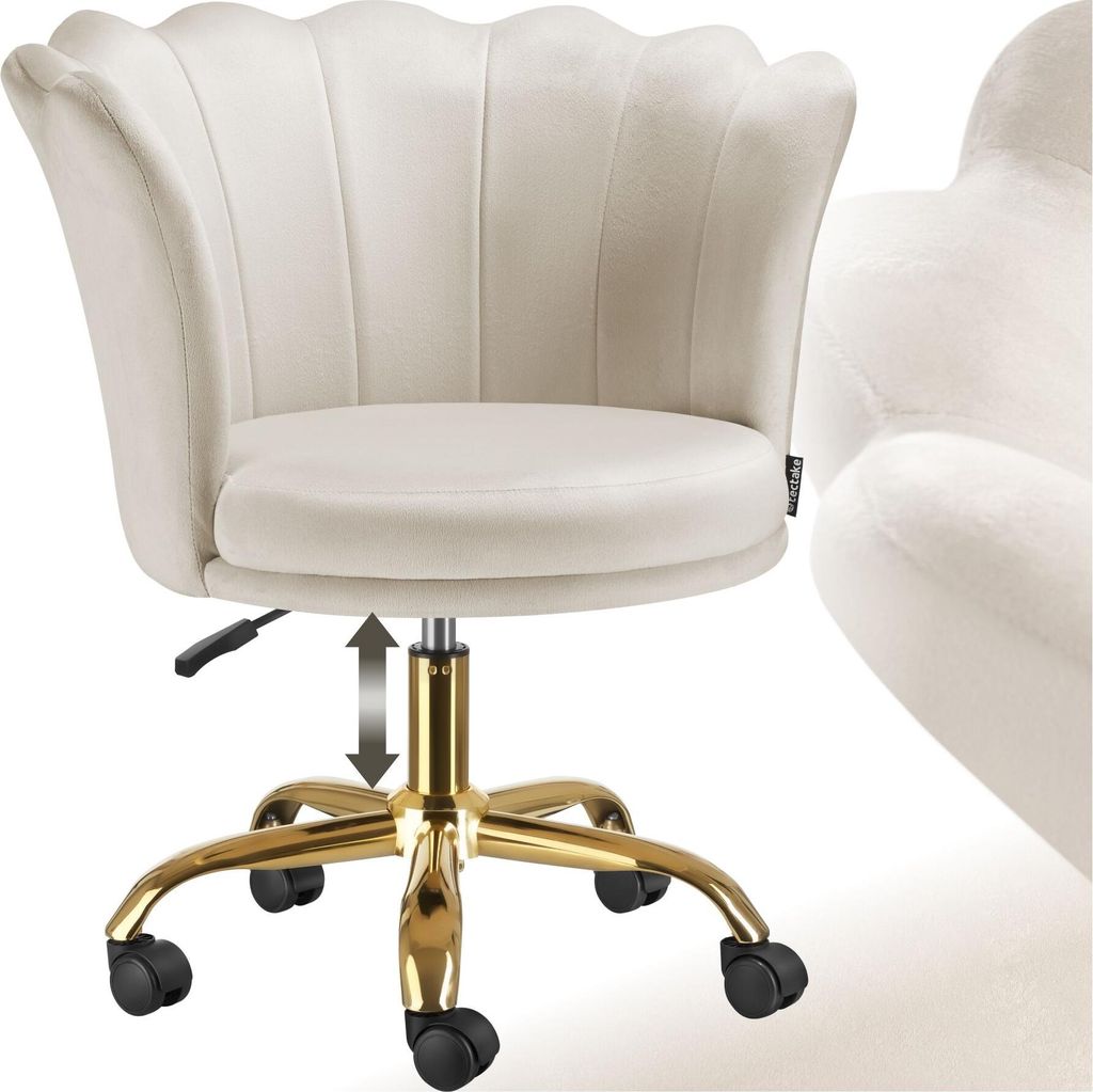tectake® Drehstuhl Stella dick gepolstert, mit Samtbezug 65 Produktbild 