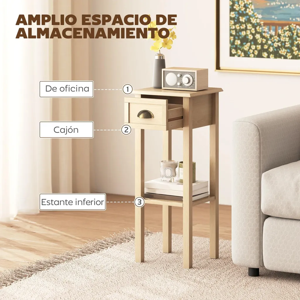 Table basse compacte jaune rustique - Meuble d'appoint robuste et coloré