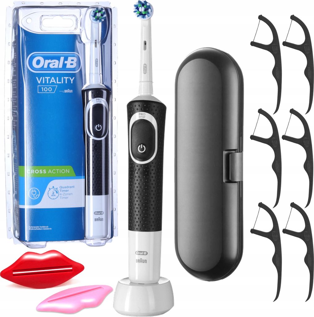 Oral-B | Elektrische Zahnbürste Vitality 100 Cross Action - Weiß - 7600 Bewegungen/Minute - Inkl. Etui