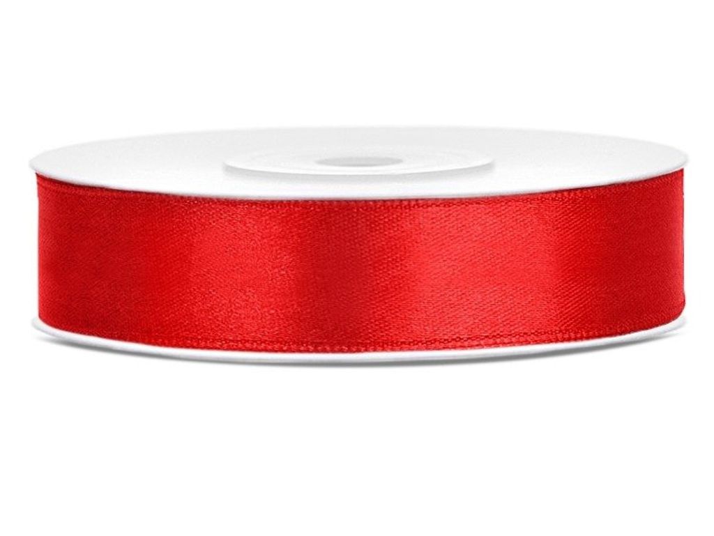 Wstążka satynowa 12 mm x 25 m Czerwona Zdjęcie produktu 