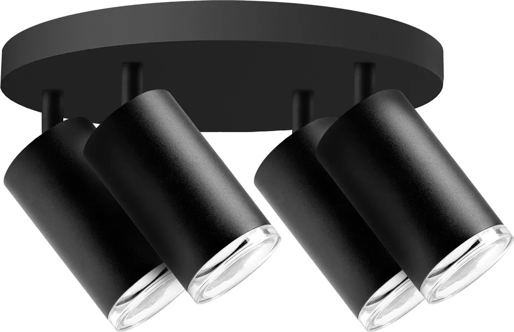 Plafonnier spot orientable noir TURYN IP44 pour plafond moderne
