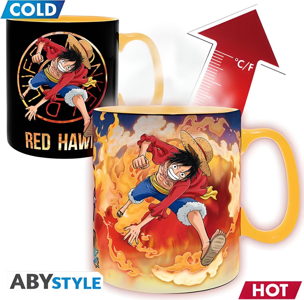 ONE PIECE - Mug Heat Change - 460 ml - Luffy & Sabo-cardboard box