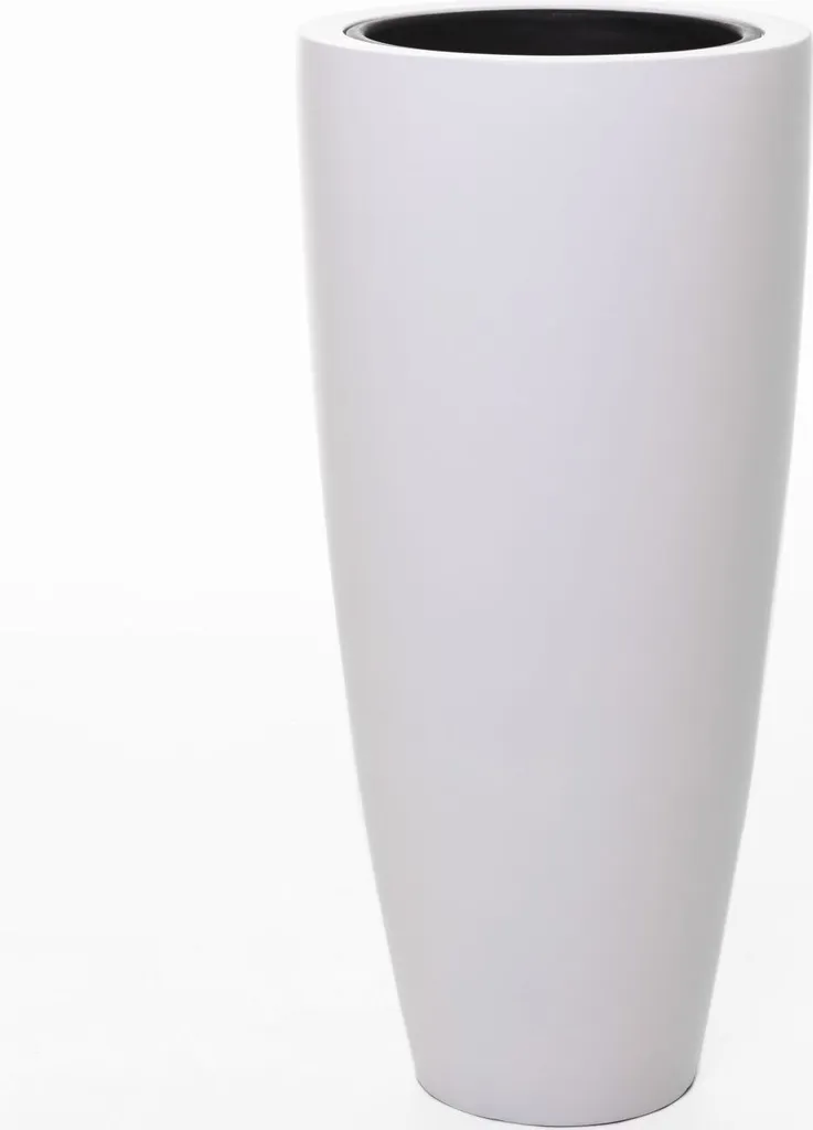 Jardinière Design d'Intérieur et Extérieur CITY Ronde Blanc 37x80cm