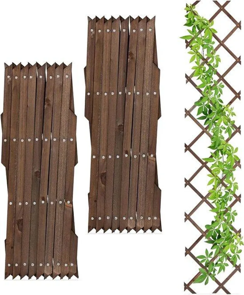 Support à trois pieds bois marron : empêche les plantes de tomber - Lot 3