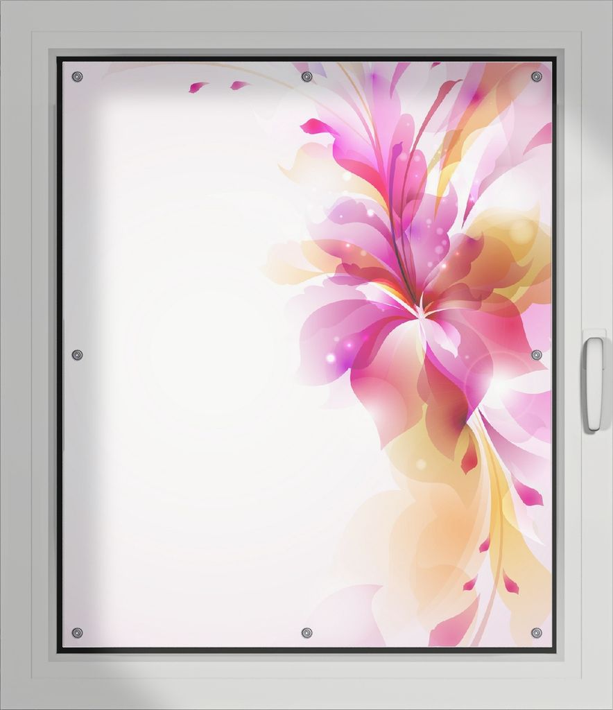 Wallario Lichtschutzbild, Dekorativer Sichtschutz Sonnenschutz 96 x 115 cm mit Motiv: Zentrum der pinken Blume - Verdunklung ohne Bohren