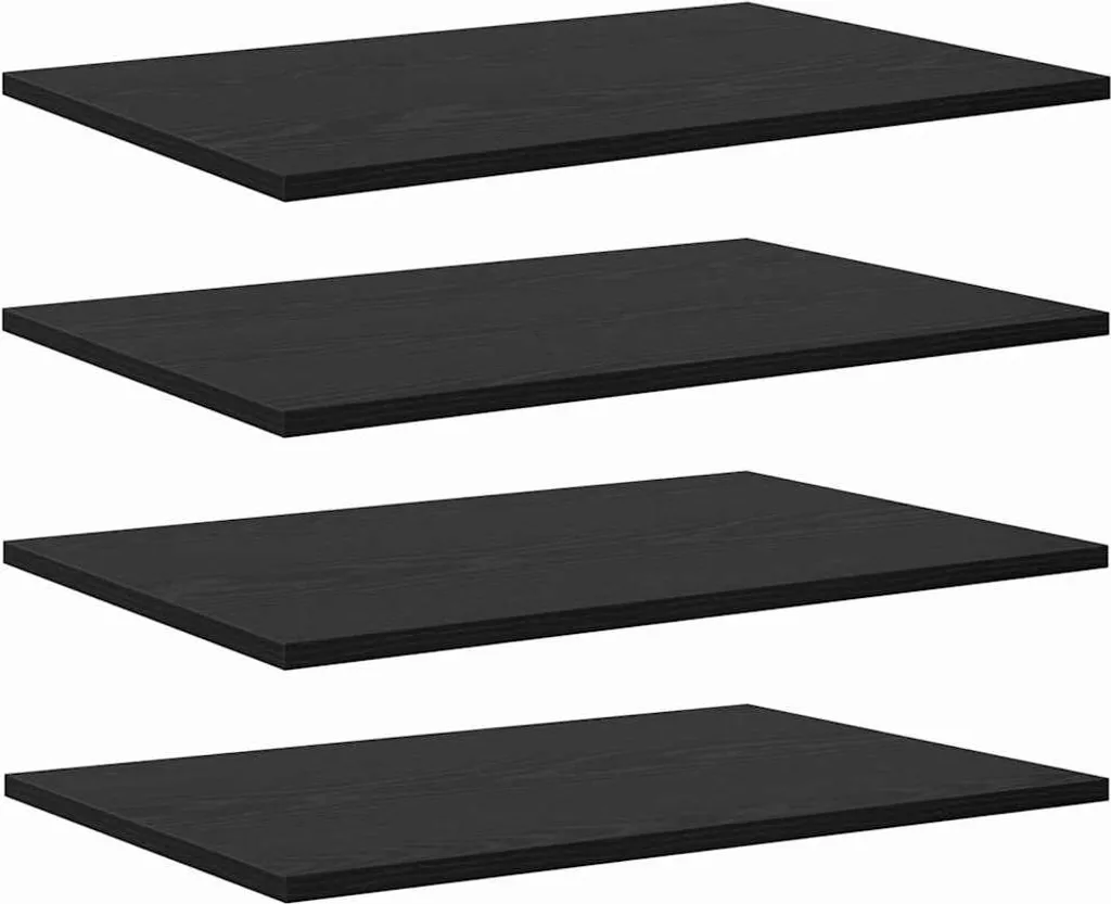 4 Pannelli Mensola Nero 60x40 cm Legno | Design Moderno per Interni
