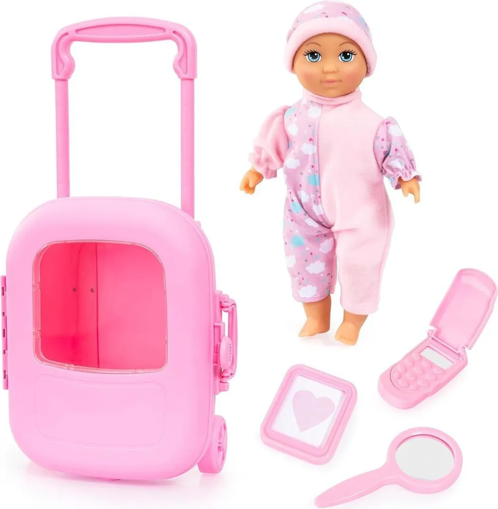 Fini les Jouets Perdus : Poupée avec Valise Trolley de Rangement