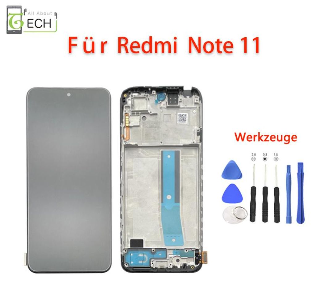 Für Xiaomi Redmi Note 11 (OLED) LCD Display 2201117TY mit Rahmen Bildschirm
