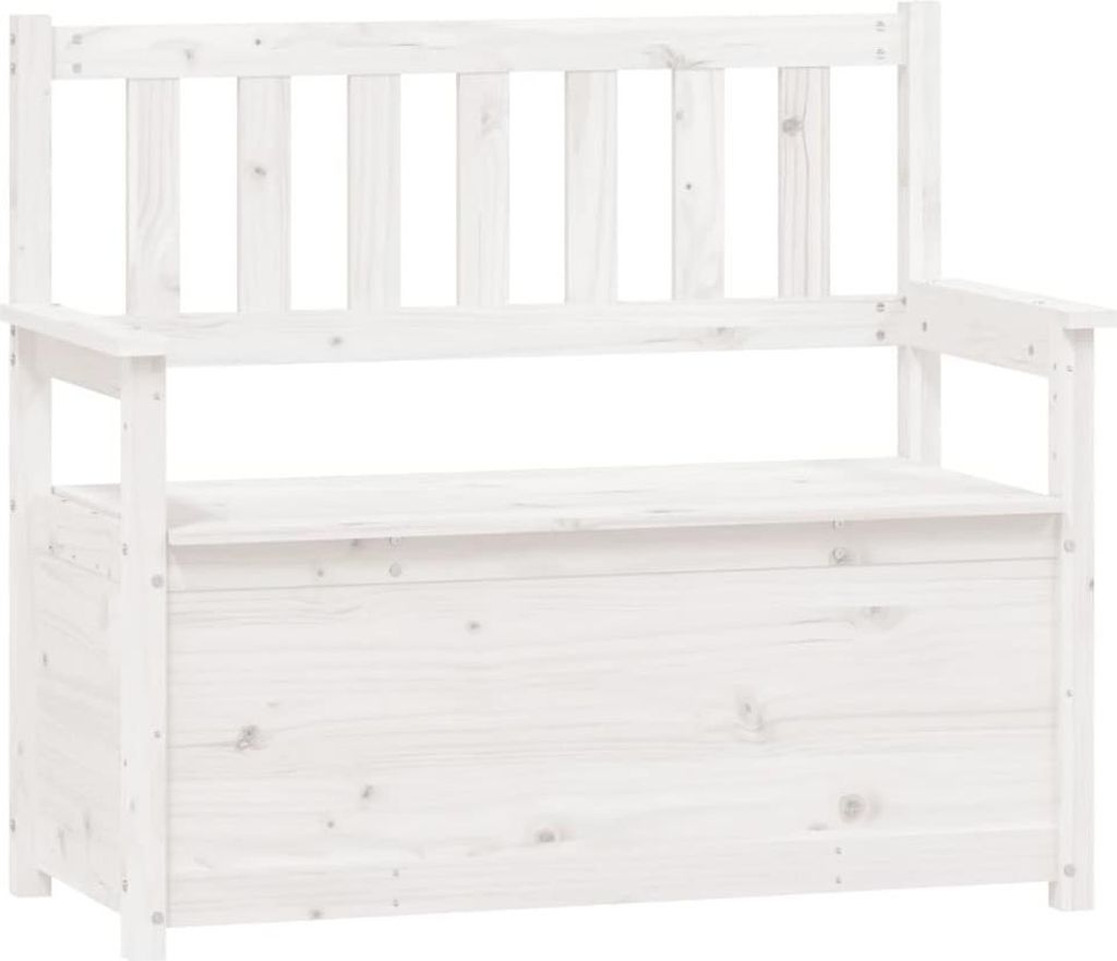 vidaXL Lavice bílá 112,5x51,5x96,5 cm Borovicový masiv Obrázek produktu 