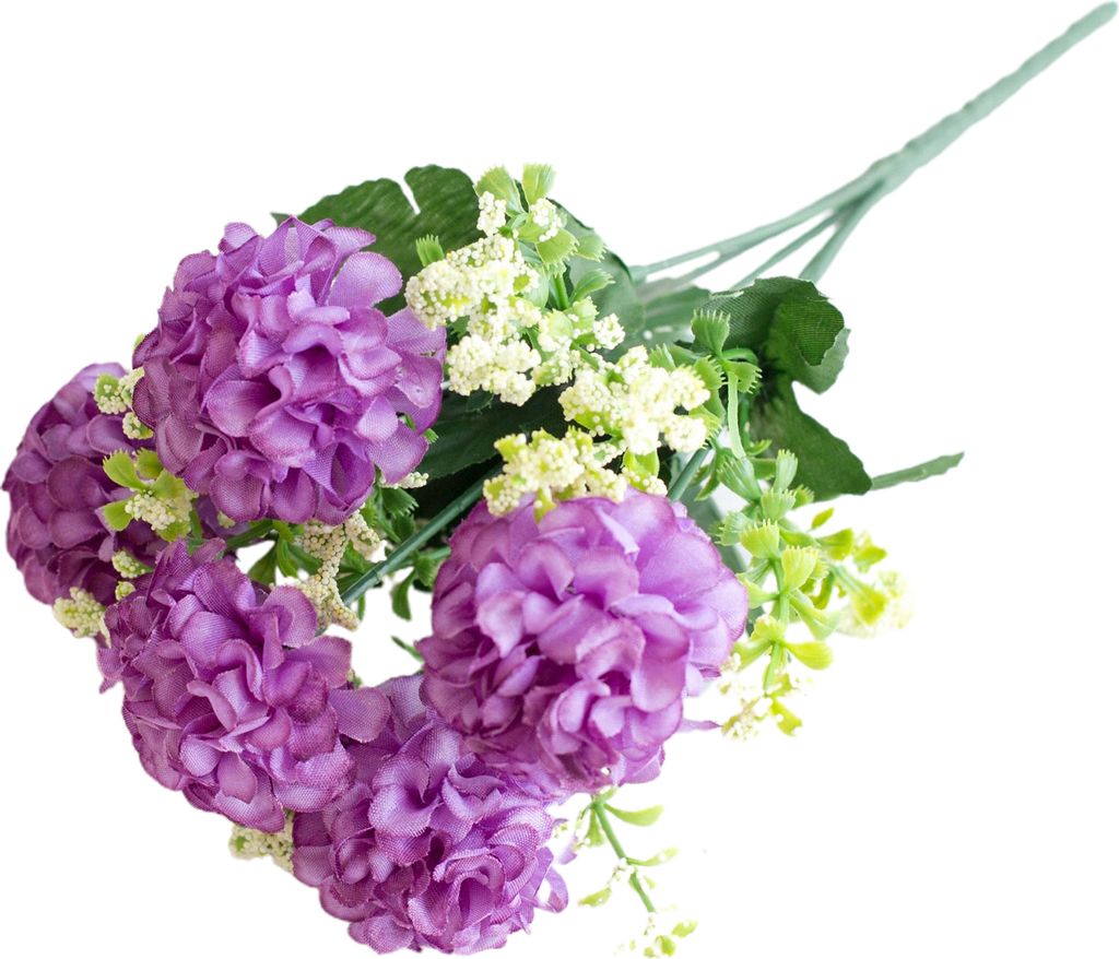 1 Bouquet gefälschte Blumen charmant langlebig 5 Köpfe realistische künstliche Hortensie Bouquet Gartenbedarf-Lila