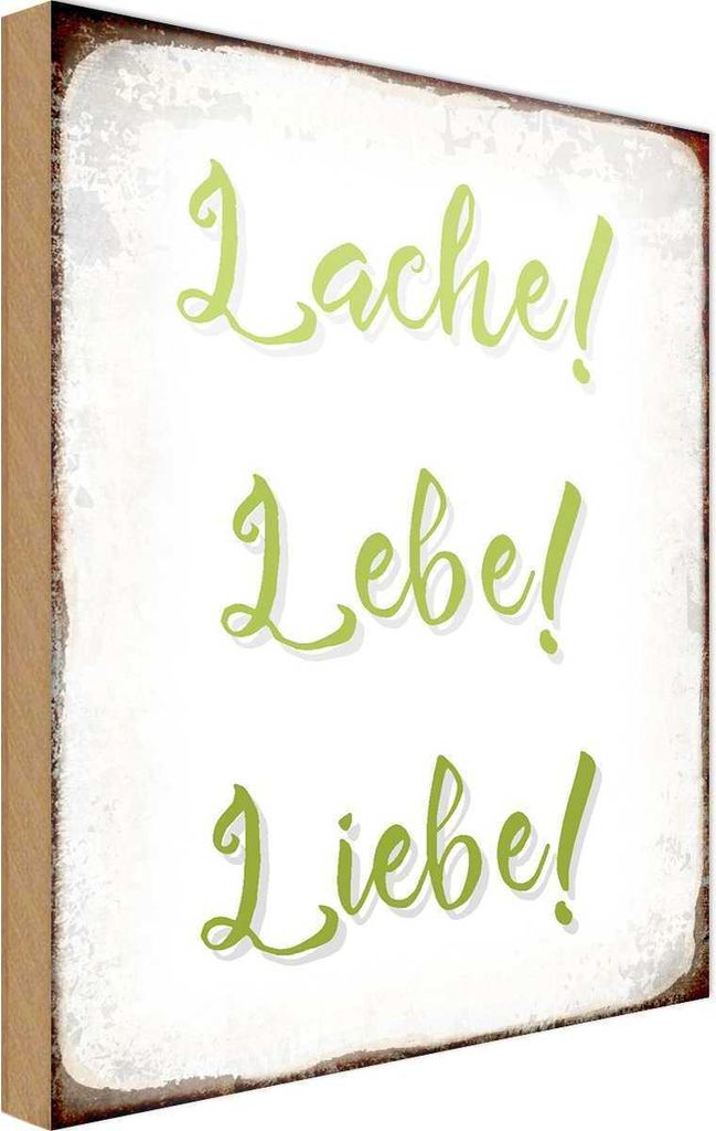 vianmo Holzschild 18x12 cm lache lebe liebe Dekoration