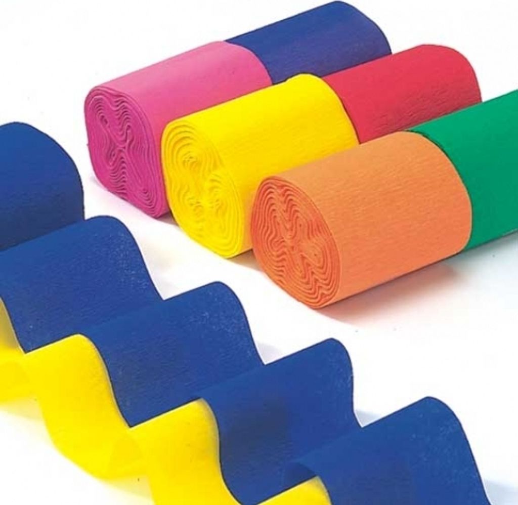 6 Rollen Krepp-Bänder 10 m x 5 cm farbig sortiert Produktbild 