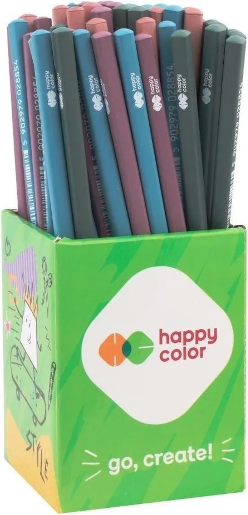 Crayon HB anti-roulement forme carrée - Boîte de 72 Happy Color