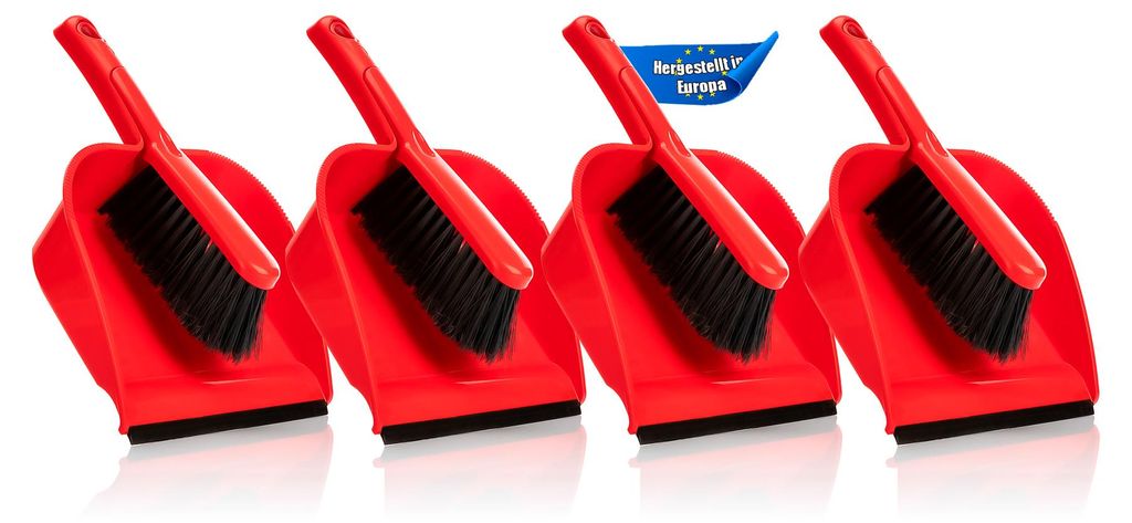 BigDean 4er Kehrschaufel Set Rot – Handfeger mit robusten Produktbild 