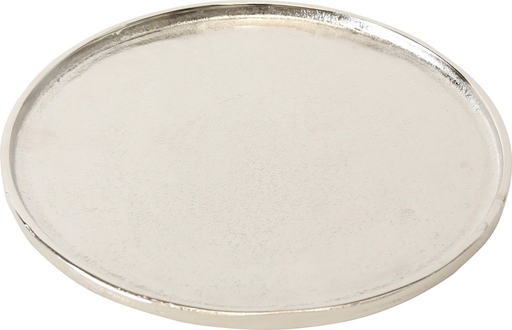 Deko-Tablett - Ø 27 cm - Silbergrau - Aluminium Produktbild 