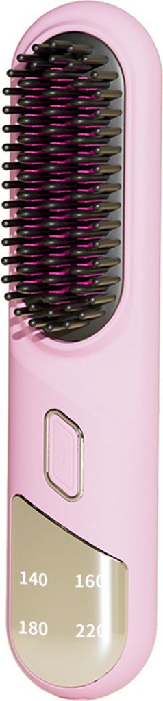 Glättbürste für Haare, 4 Temperaturen einstellbar, schnelle Erwärmung, Typ C, wiederaufladbar, kabellos, negative Ionen, Heißbürste, elektris...