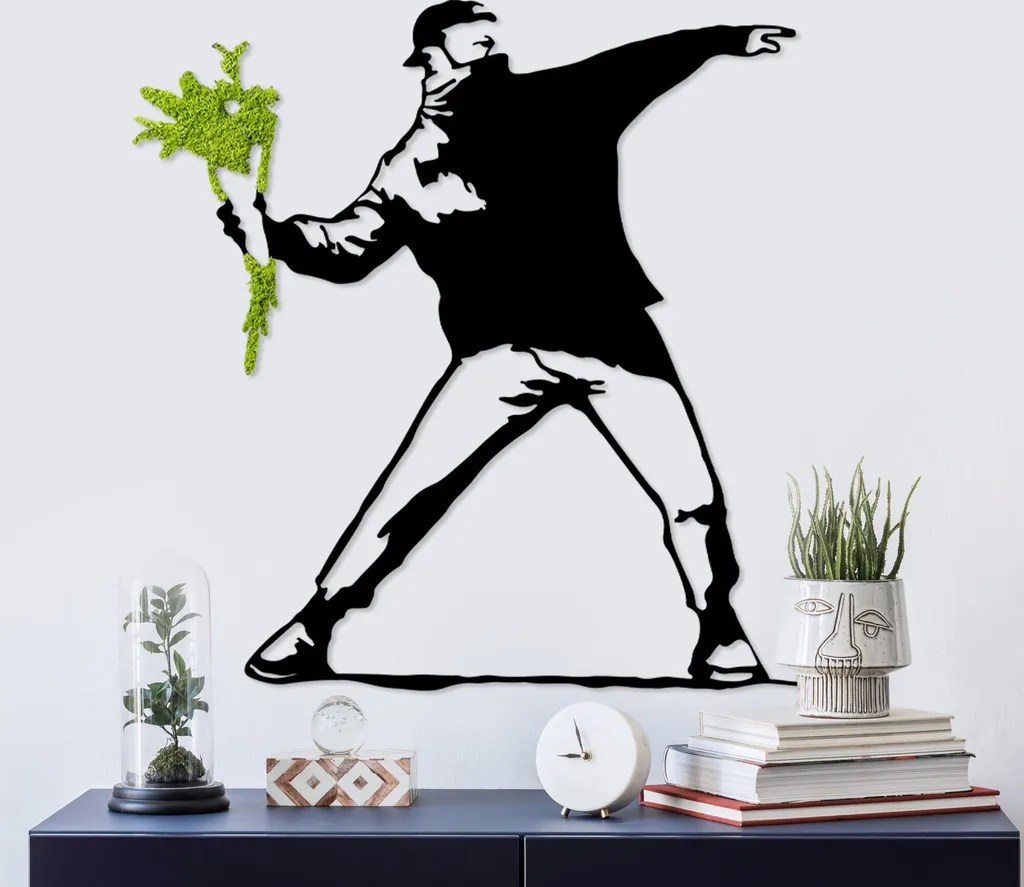 Mur Végétal Artificiel Flower Gang Wallity - Déco Murale Métal sans Soin