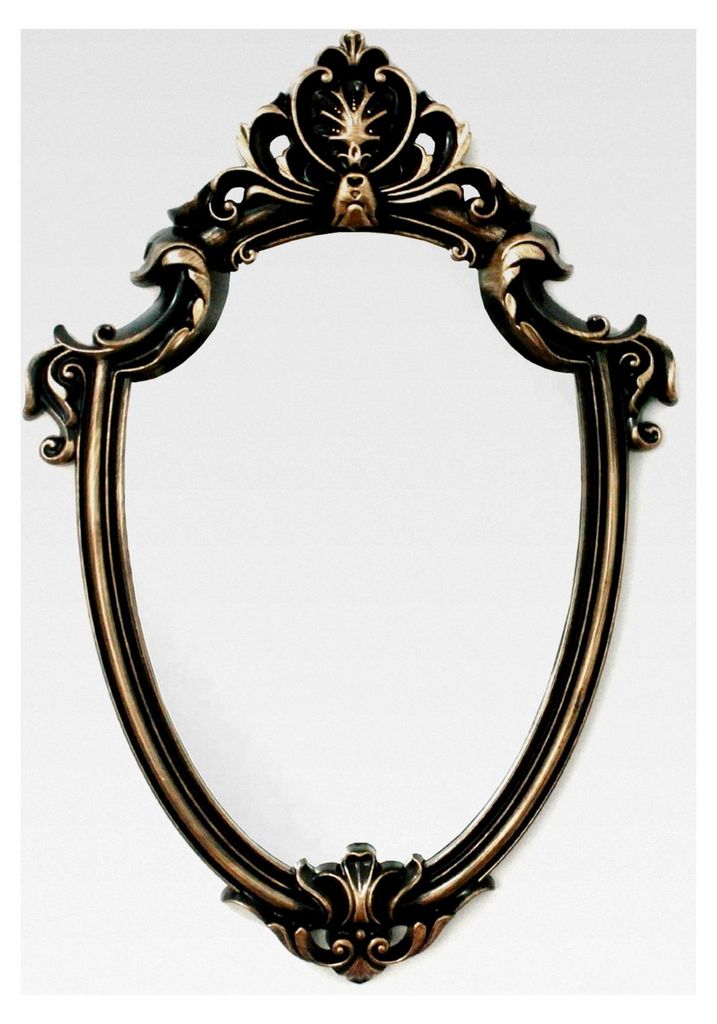 Vintage Spiegel in Schildform, 41,9 x 27,9 cm, goldfarben