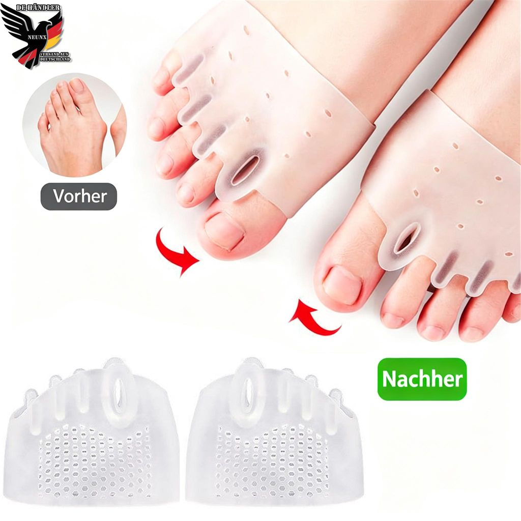 1 Paar Zehenspreizer Hallux Valgus Korrektur Vorfußpolster Produktbild 