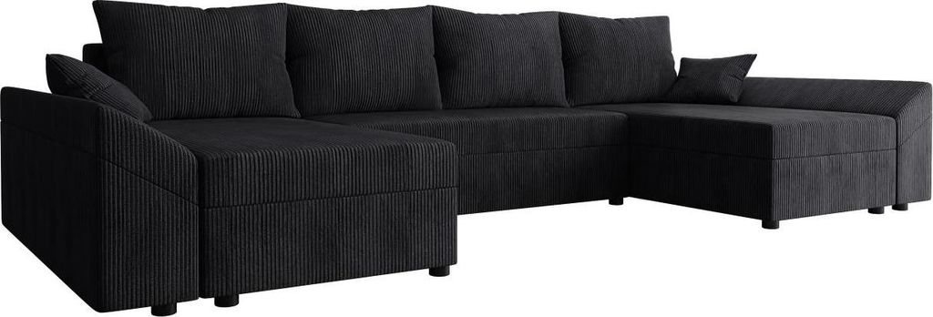 MIRJAN24 Ecksofa Dante U Cord, Eckcouch, Couch mit Bettkasten und Schlaffunktion, U-Form, Wohnzimmer (Farbe: Poso 135)