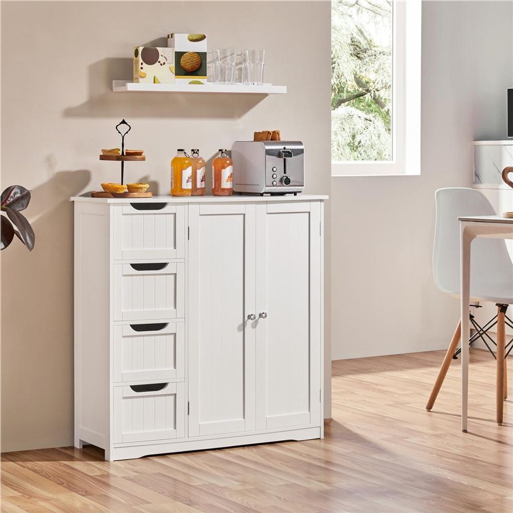 Yaheetech Badezimmerschrank Unterschrank Badkommode mit 4 Produktbild 