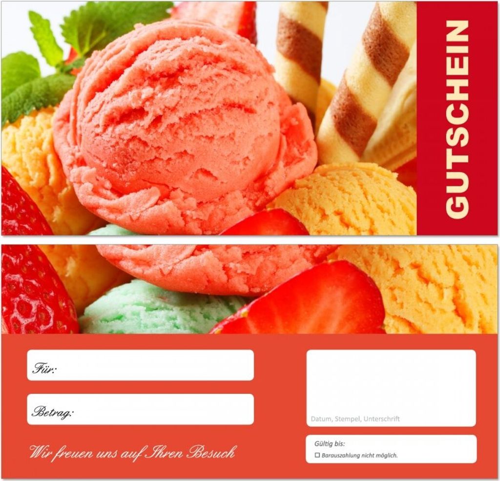20 Stück Premium First Class Geschenkgutscheine (Eis-680) - Ein schönes Produkt für Ihre Kunden Gutscheine Gutscheinkarten für Bereiche wie Ein...
