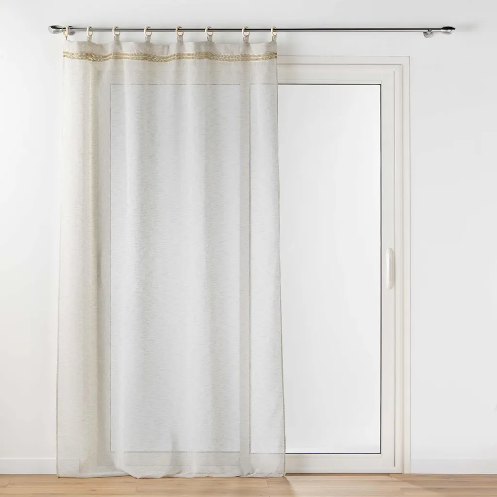 Rideau de Salon MILEO 140x240 cm - Décoration Naturelle avec Œillets Bois