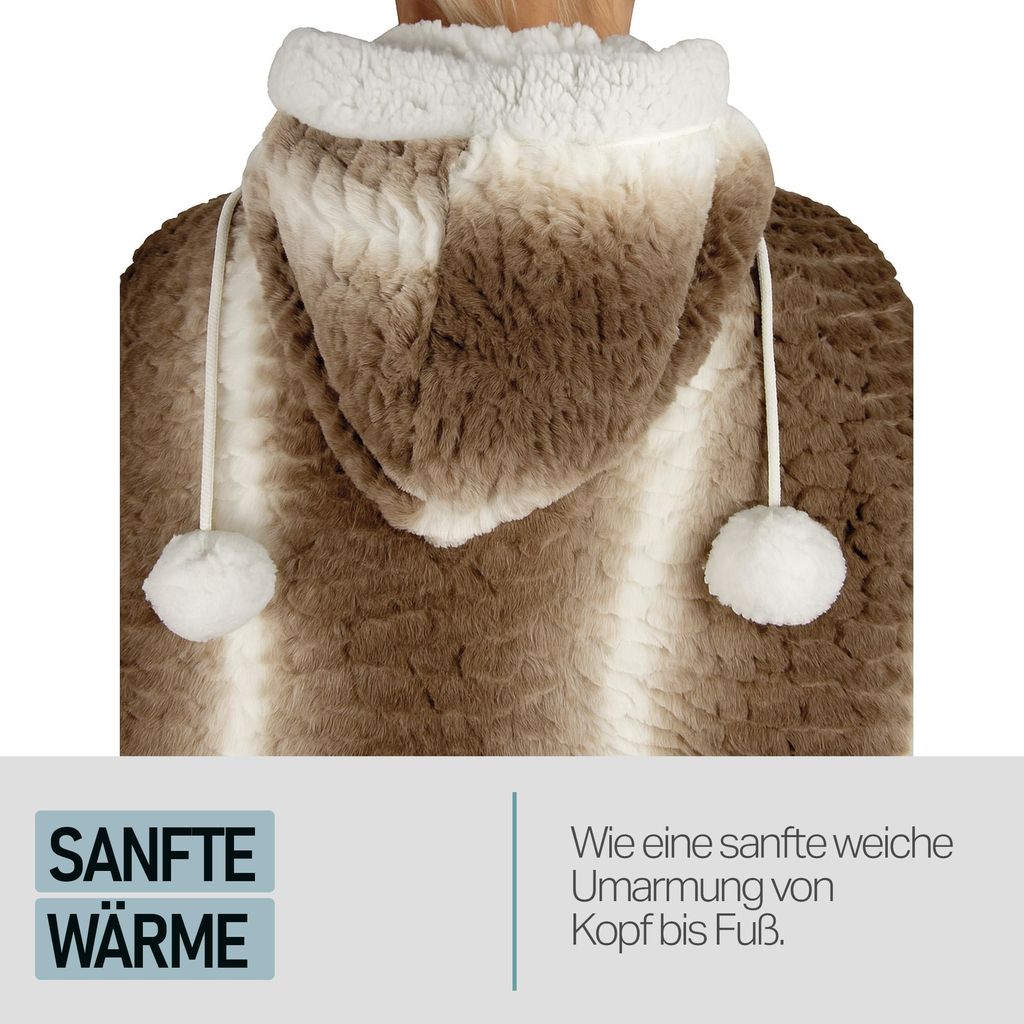 Coperta Minky con cappuccio 150 x 130 cm per sublimazione - bianca